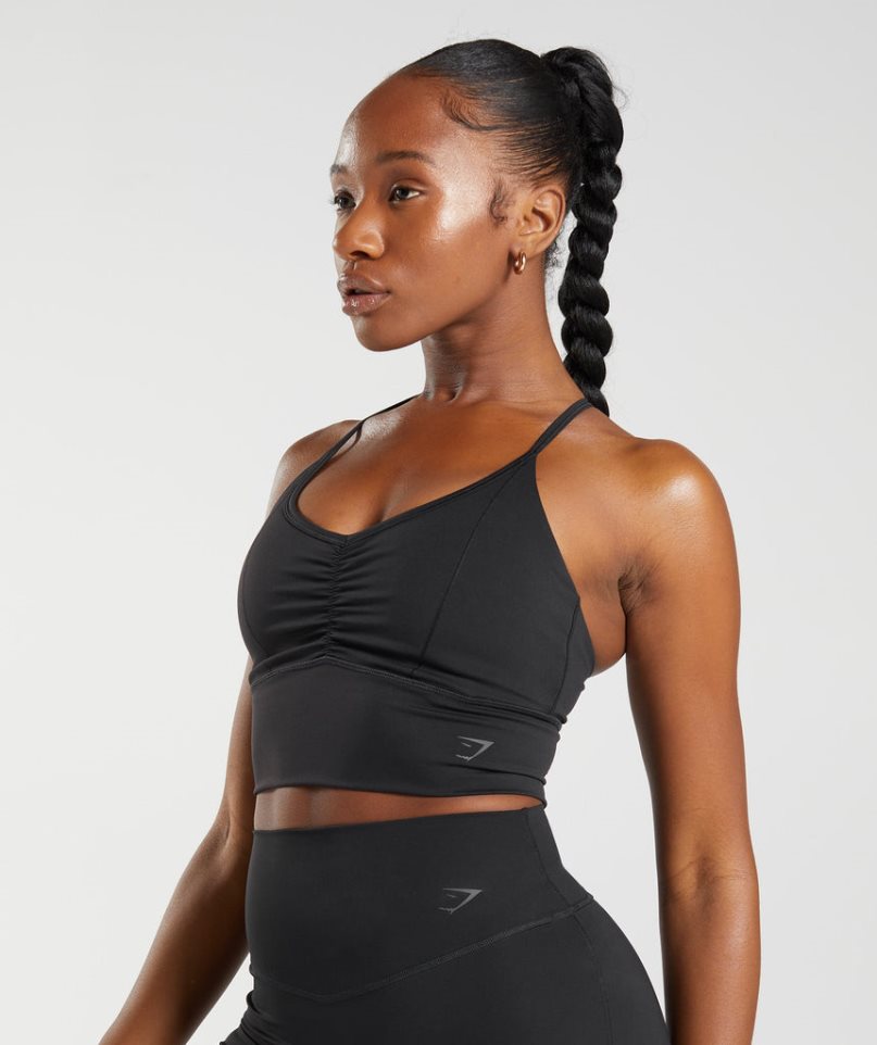 Women's Gymshark Elevate Longline Sports Bra Black | NZ 5YWUPQ